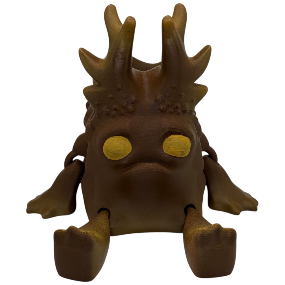 Brown 3D Printed Creature Planter / Pen Holder – 6"‎ Fantasy Shelf Decor
